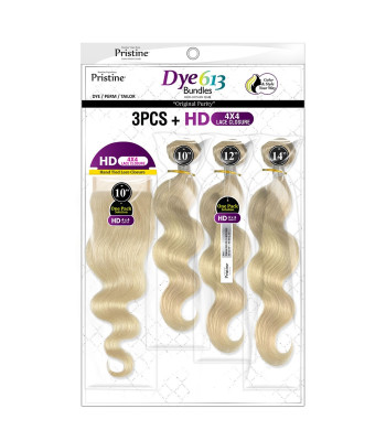 PDW4401 - DYE 613 BODY WAVE 3PCS+ HD 4X4 CLOSURE
