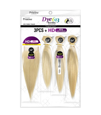 PDW4402 - DYE 613 STRAIGHT 3PCS+ HD 4X4 CLOSURE