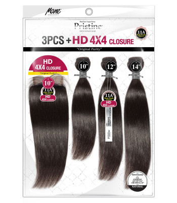 PEW4402 - 11A STRAIGHT 3PCS+ HD 4X4 CLOSURE