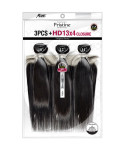 PEW1302 - 11A STRAIGHT 3PCS+ HD 13X4 CLOSURE XXS~L