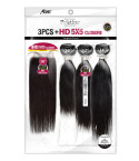 PEW5502 - 11A STRAIGHT 3PCS+ HD 5X5 CLOSURE