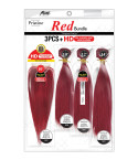 PRW432 - PRISTINE 11A STRAIGHT RED 3PCS+HD PRE-PLUCKED PART LACE CLOSURE