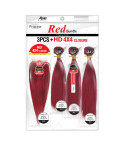 PRW4421 - PRISTINE RED BUNDLE STRAIGHT - 3PCS+ HD 4X4 CLOSURE