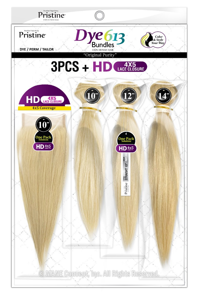 PDW4502 - DYE 613 STRAIGHT 3PCS+ HD 4X5 CLOSURE