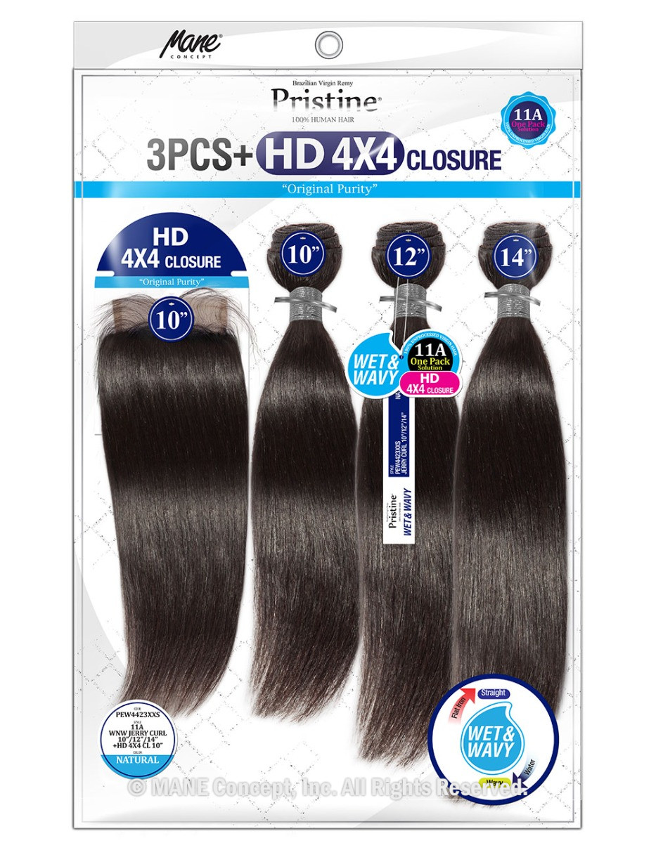 PEW4421~4423 - 11A WNW 3PCS+ HD 4X4 CLOSURE XXS~XL