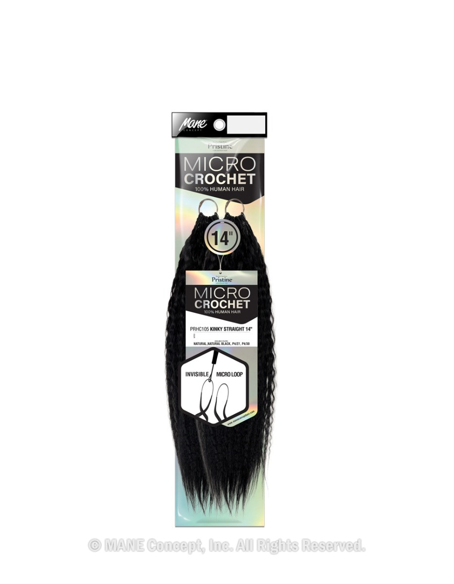 PRHC105-FEATHER MICRO CROCHET KINKY STRAIGHT 14"