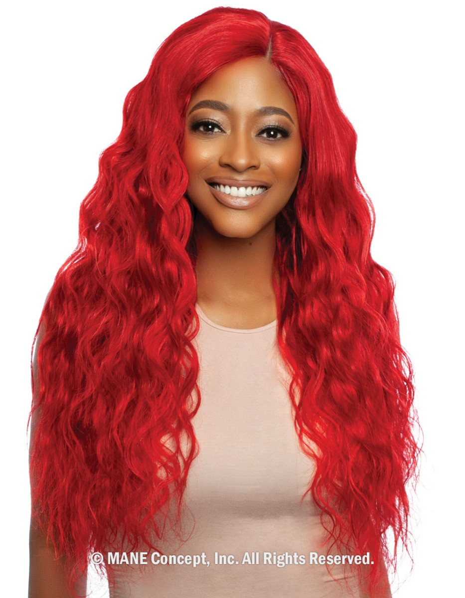 PRW1311 XXS~XL RED BUNDLE BODY WAVE 3PCS + HD 13X4 CLOSURE