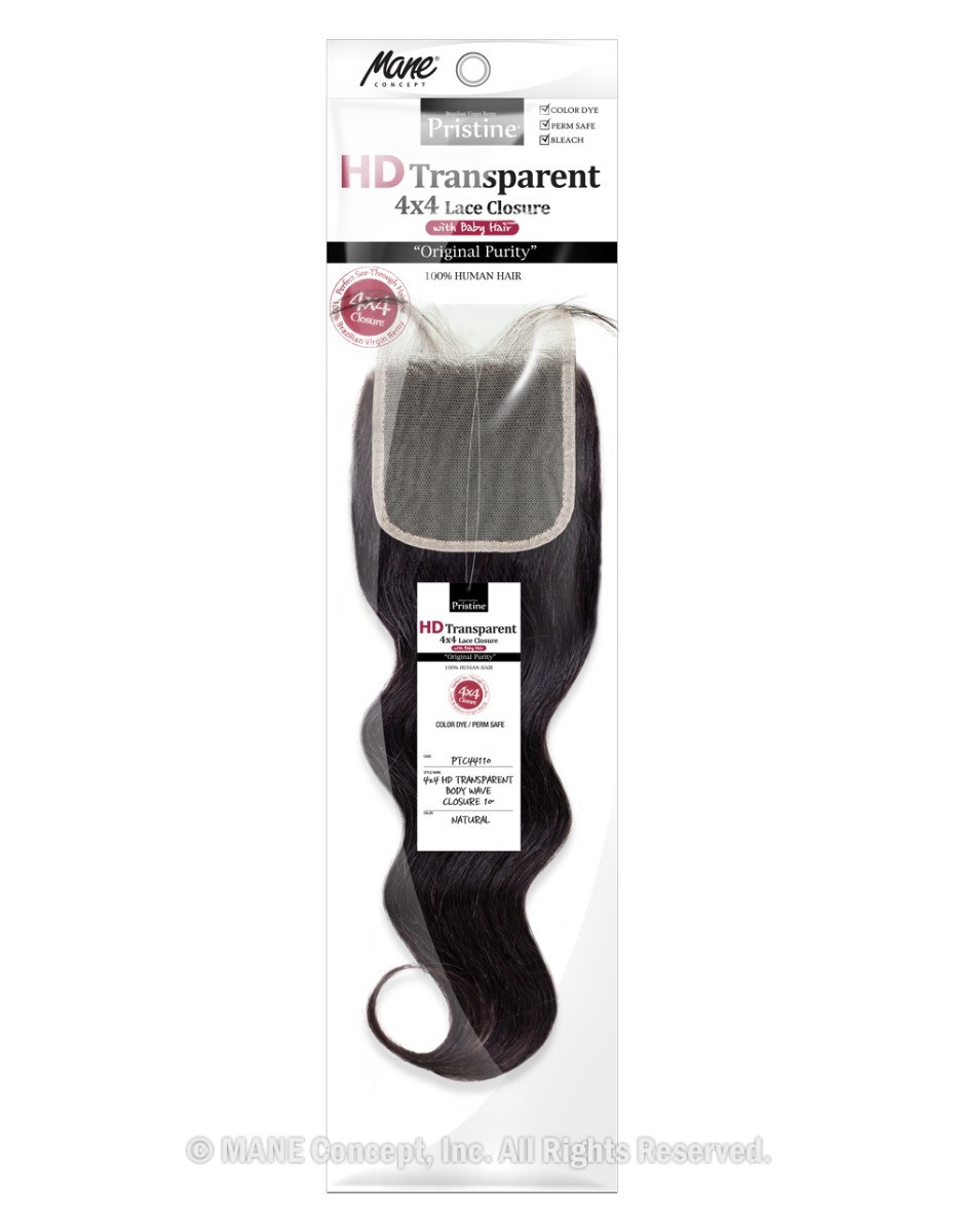 PTC441 HD 4X4 TRANSPARANT BODY WAVE CLOSURE