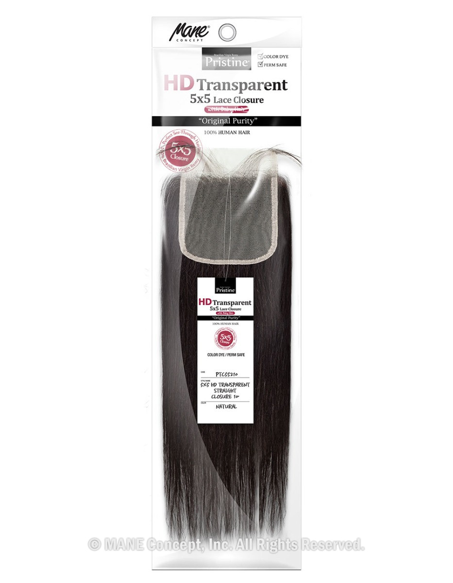 PTC552 - 5X5 HD TRANSPARENT STRAIGHT CLOSURE