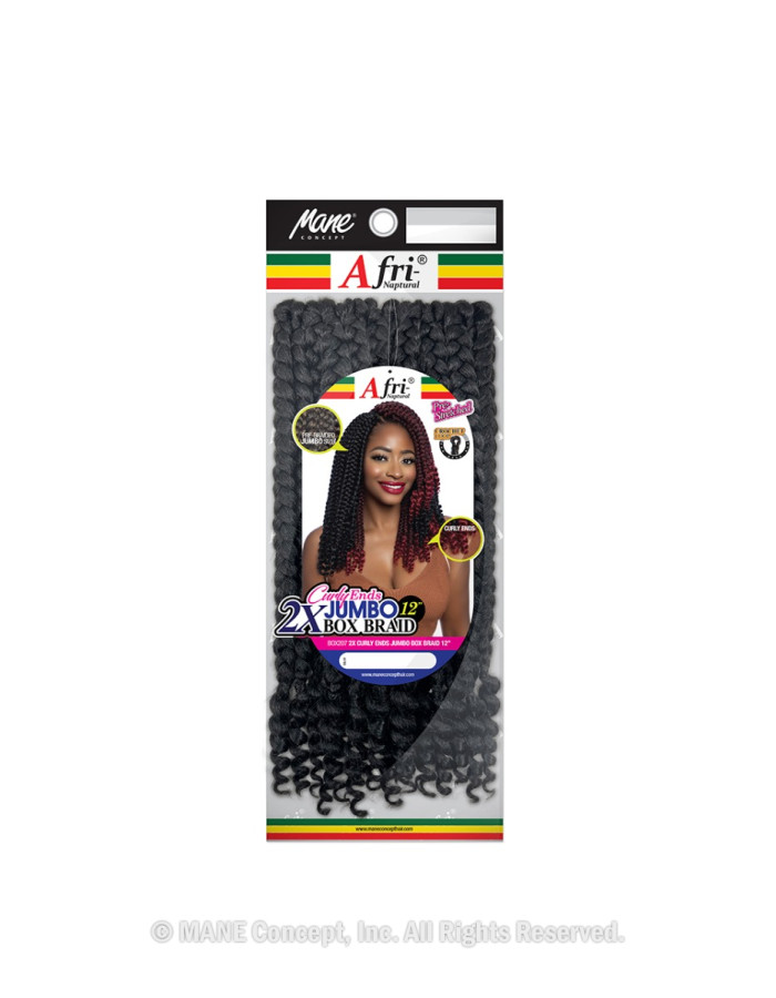 BOX207 - 2X CURLY ENDS JUMBO BOX BRAID 12 BOX207 - 2X CURLY ENDS JUMBO BOX BRAID 12